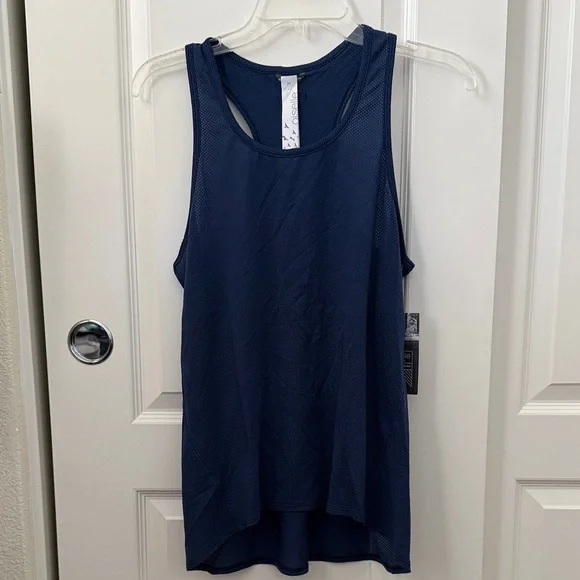 Oiselle Flyout Racerback Tank size 10 deep blue - Picture 1 of 5
